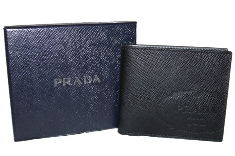 prada mens trifold wallet|authentic Prada wallet sale.